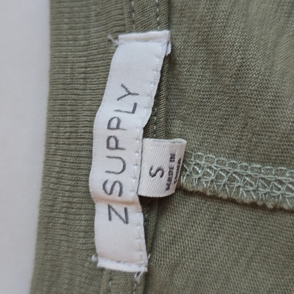 NWT Z-Supply olive green cuffed sleeve mini t-shirt dress size small - Picture 9 of 15